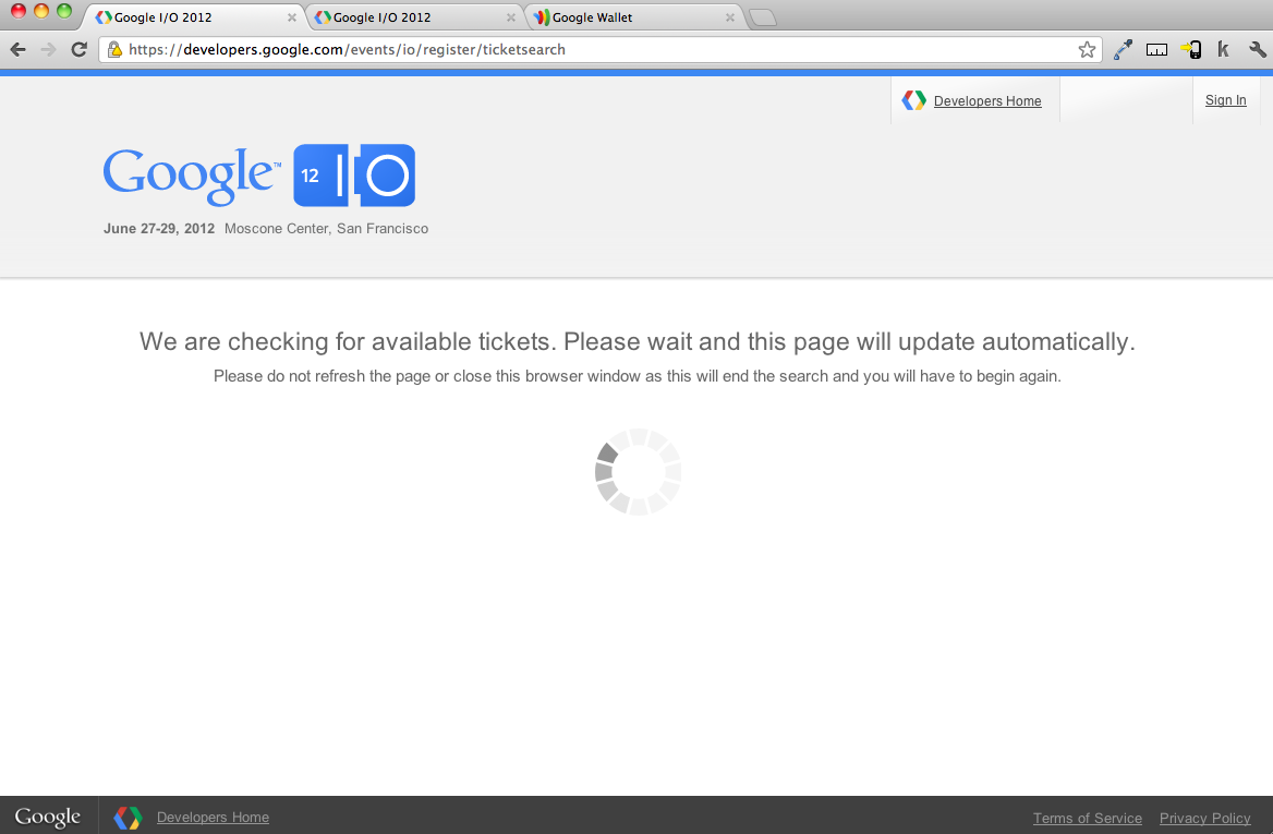 google io registration fail